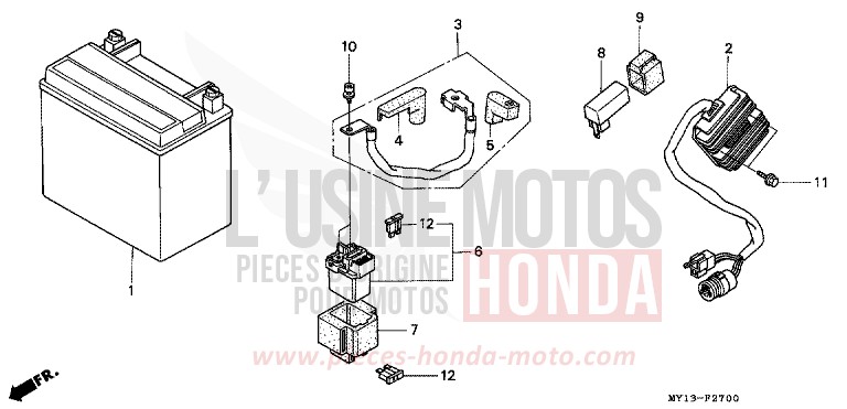 BATTERY for Africa Twin 750 SPARKLING RED (R127A) from 1996